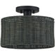 Weavington 1 Light 12 inch Black Semi Flush Mount Ceiling Light, Medium