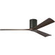 Atlas Irene-3H 60 inch Matte Black with Walnut Tone Blades Flush Mount Paddle Fan, Flush Mounted