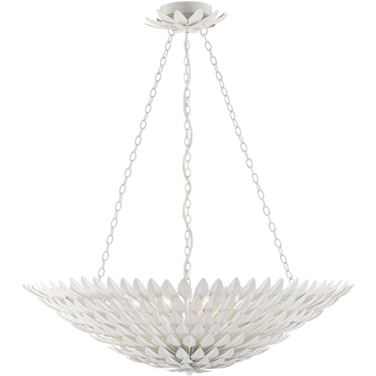 Broche 8 Light 30 inch Matte White Chandelier Ceiling Light