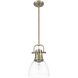 Yep Duncan 1 Light 8.88 inch Aged Brass Pendant Ceiling Light in Clear Glass