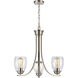 Calistoga 3 Light 23 inch Brushed Nickel Chandelier Ceiling Light