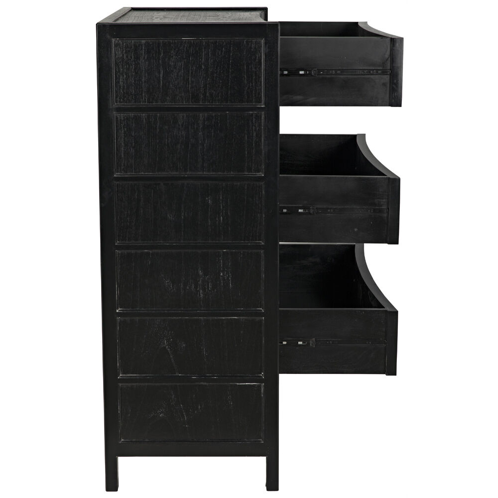 Hampton Hand Rubbed Black Dresser, Tall Boy