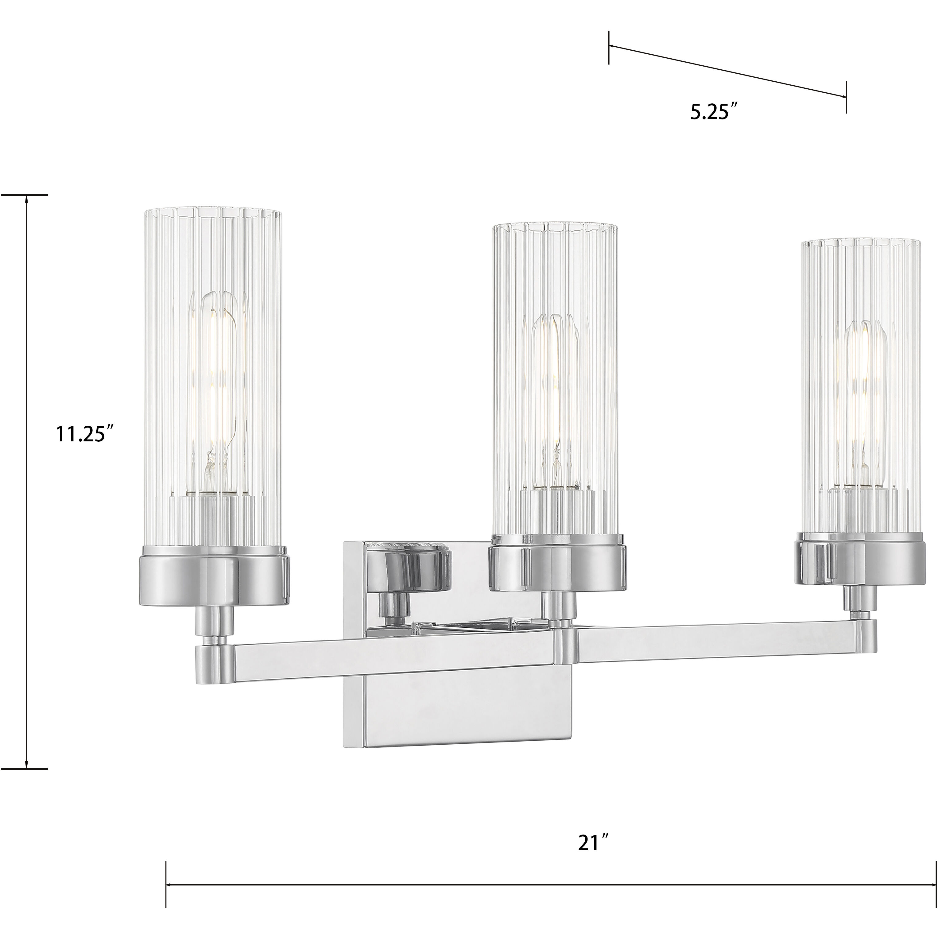 Lida Vanity Light Wall Light in Chrome