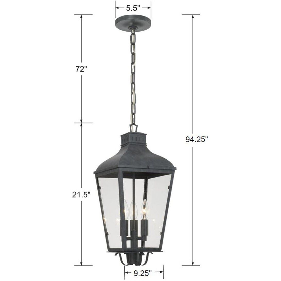 Dumont 3 Light 9.25 inch Graphite Pendant Ceiling Light