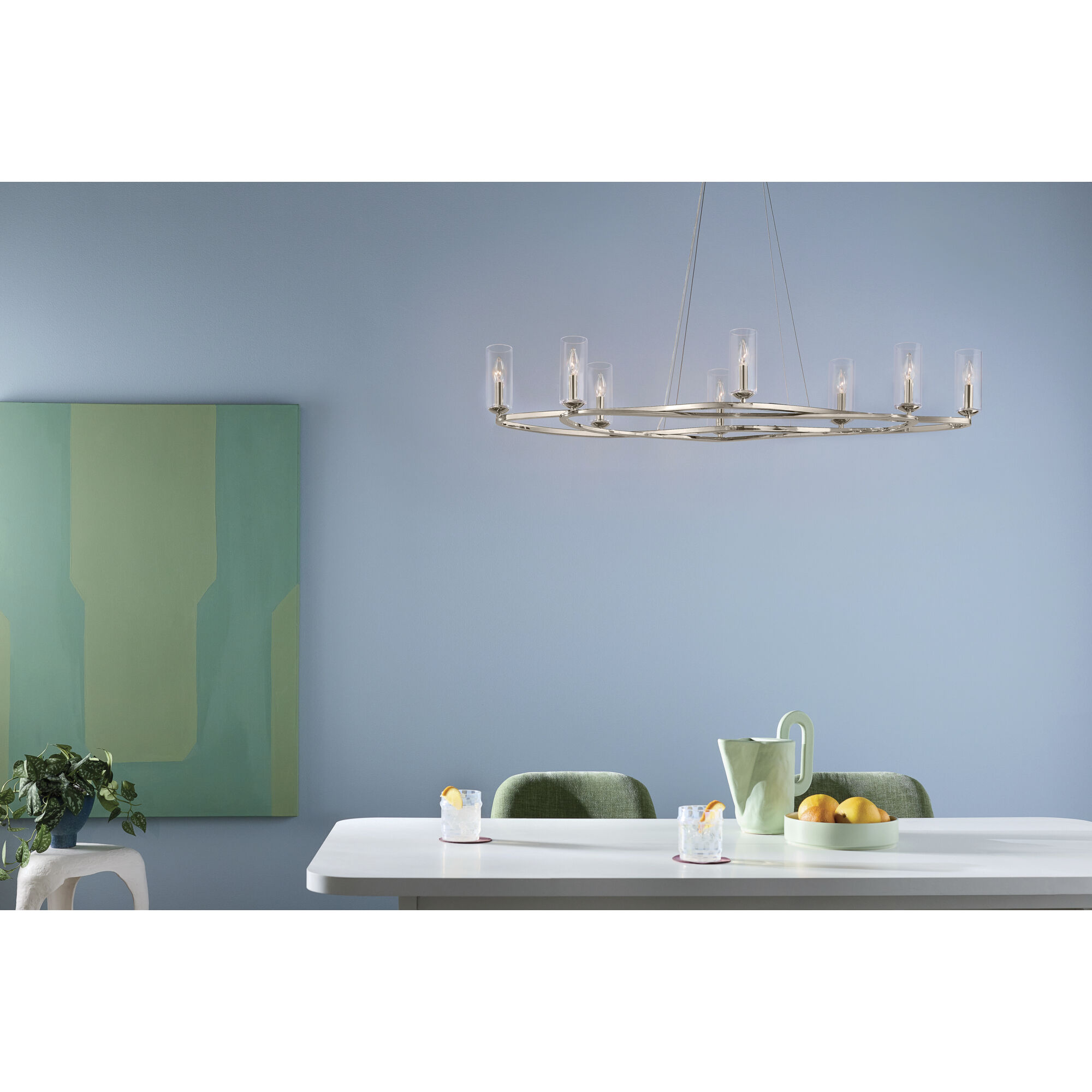 Harpin Linear Chandelier Ceiling Light in Polished Nickel