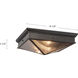 Cairo 2 Light 14.63 inch Ribbed Glass/Urban Bronze Flush Mount Ceiling Light