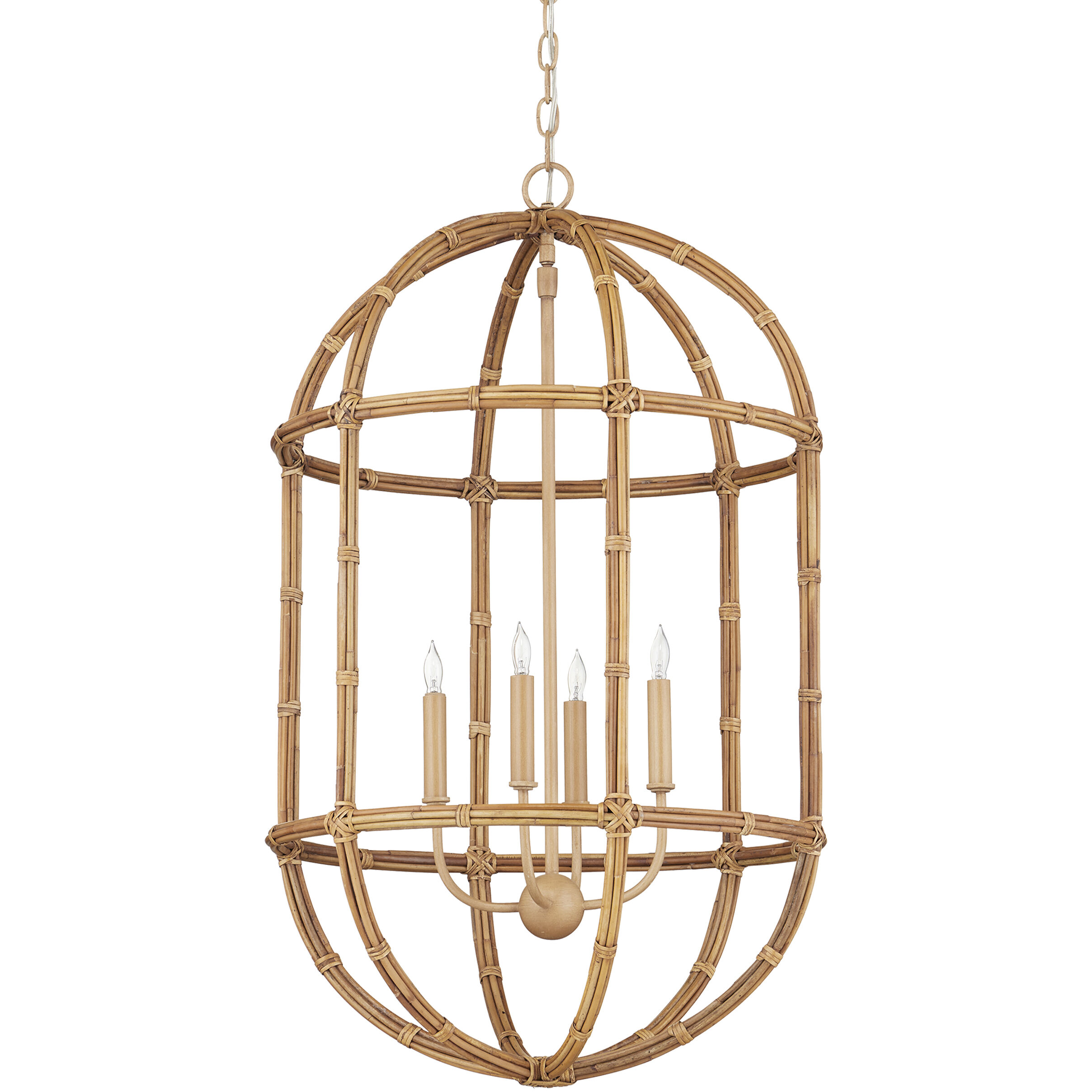 Charrette 4 Light 21.25 inch Natural/Saddle Tan Lantern Chandelier Ceiling Light