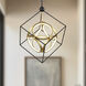 Monza LED 24.38 inch Black and Antique Brass Chandelier Ceiling Light