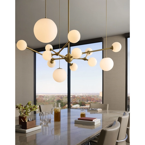 Orbe 10 Light 44.75 inch Brushed Brass Chandelier Ceiling Light