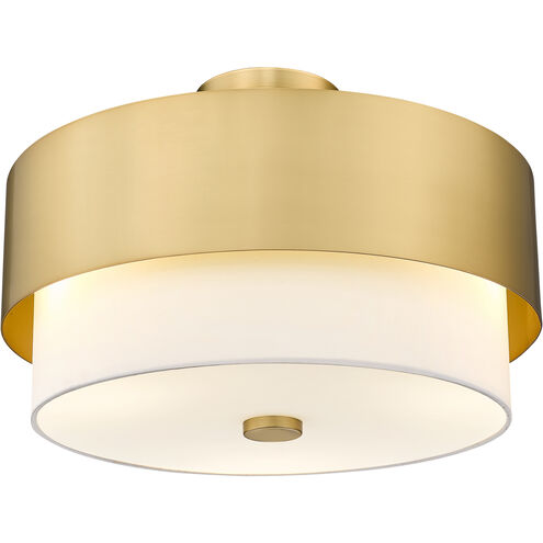 Counterpoint 3 Light 18 inch Modern Gold Semi Flush Mount Ceiling Light