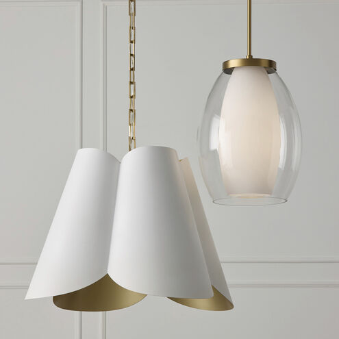 Maeve 4 Light 26.75 inch Matte Brass and White Pendant Ceiling Light