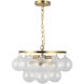 Alora Mood Faye 3 Light 17.75 inch Brushed Gold Chandelier Ceiling Light in Clear Ribbed Glass