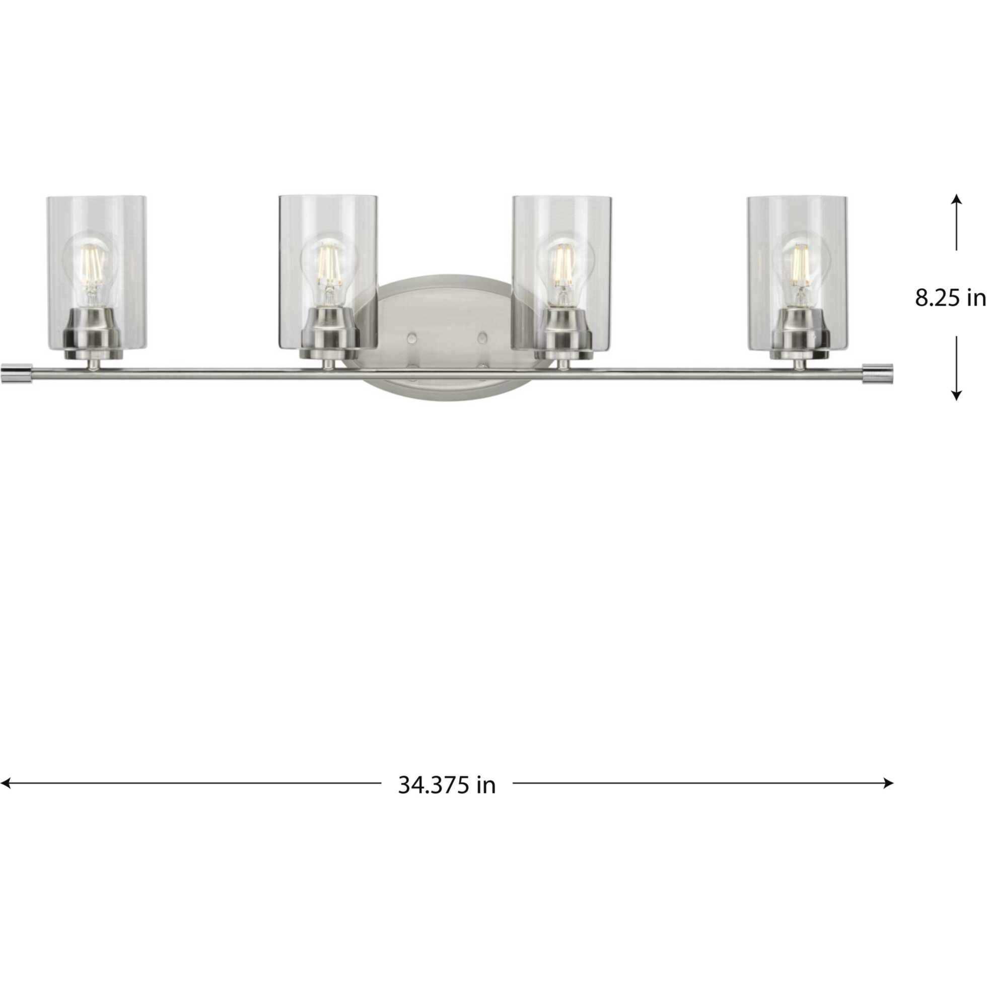 Riley 4 Light 34 inch Brushed Nickel Bath Vanity Wall Light