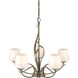 Flora 5 Light 26.7 inch Soft Gold Chandelier Ceiling Light in Opal