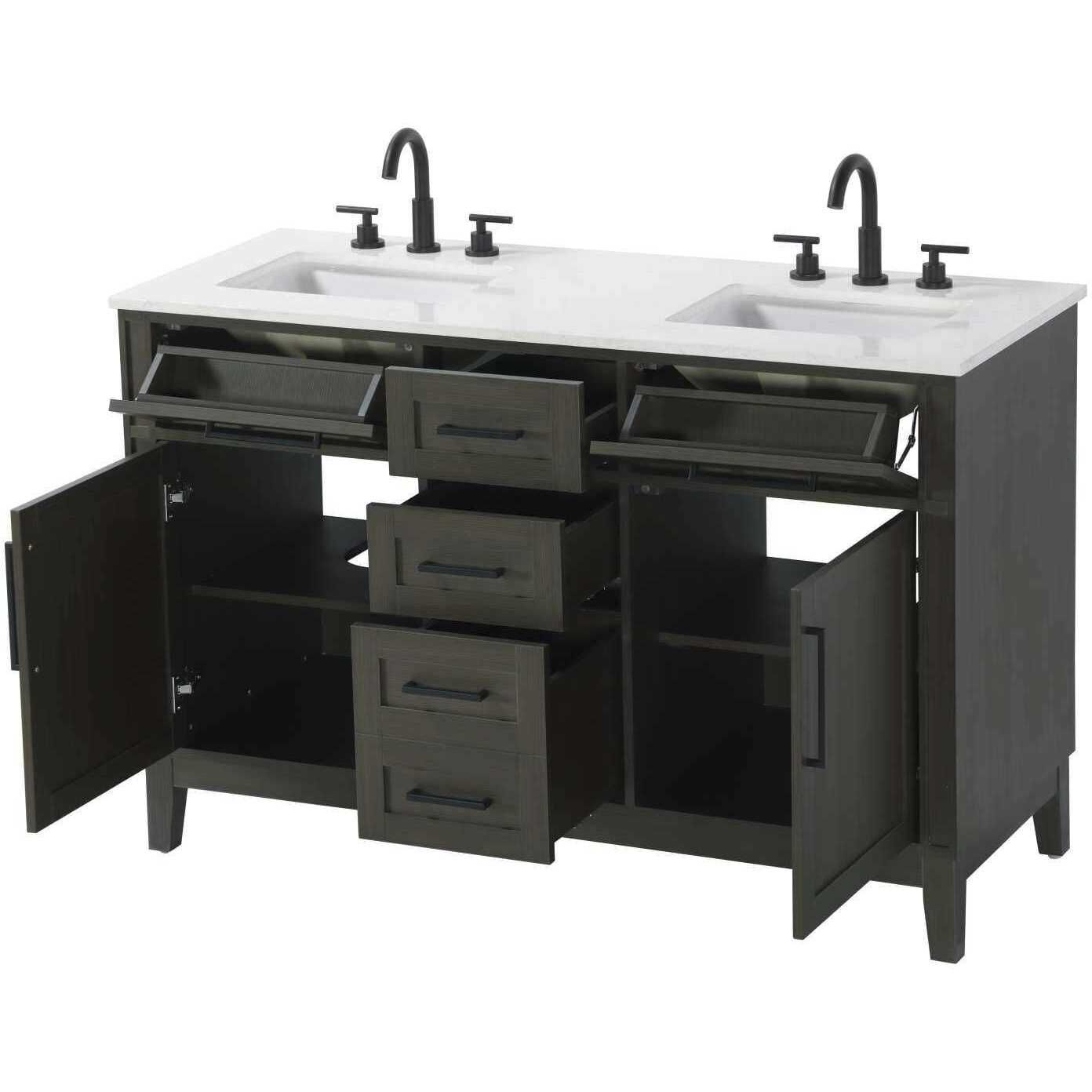 Virginia 54 X 35 inch Mocha Brown Bathroom Vanity Cabinet