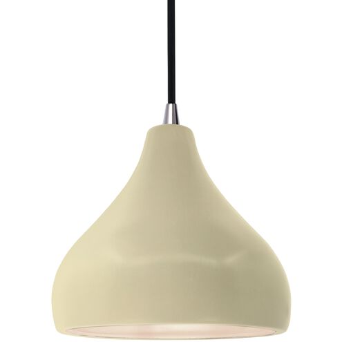 Radiance 1 Light 8 inch Vanilla Gloss and Brushed Nickel Pendant Ceiling Light