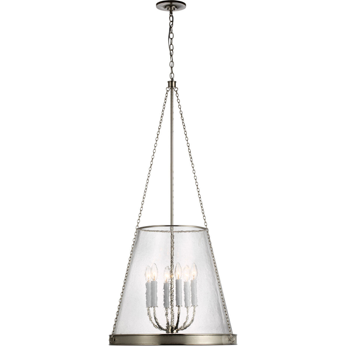 Marie Flanigan Reese LED 21.25 inch Polished Nickel Pendant Ceiling Light in Clear Glass