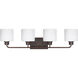 Canfield 4 Light 31.88 inch Bronze Wall Bath Fixture Wall Light