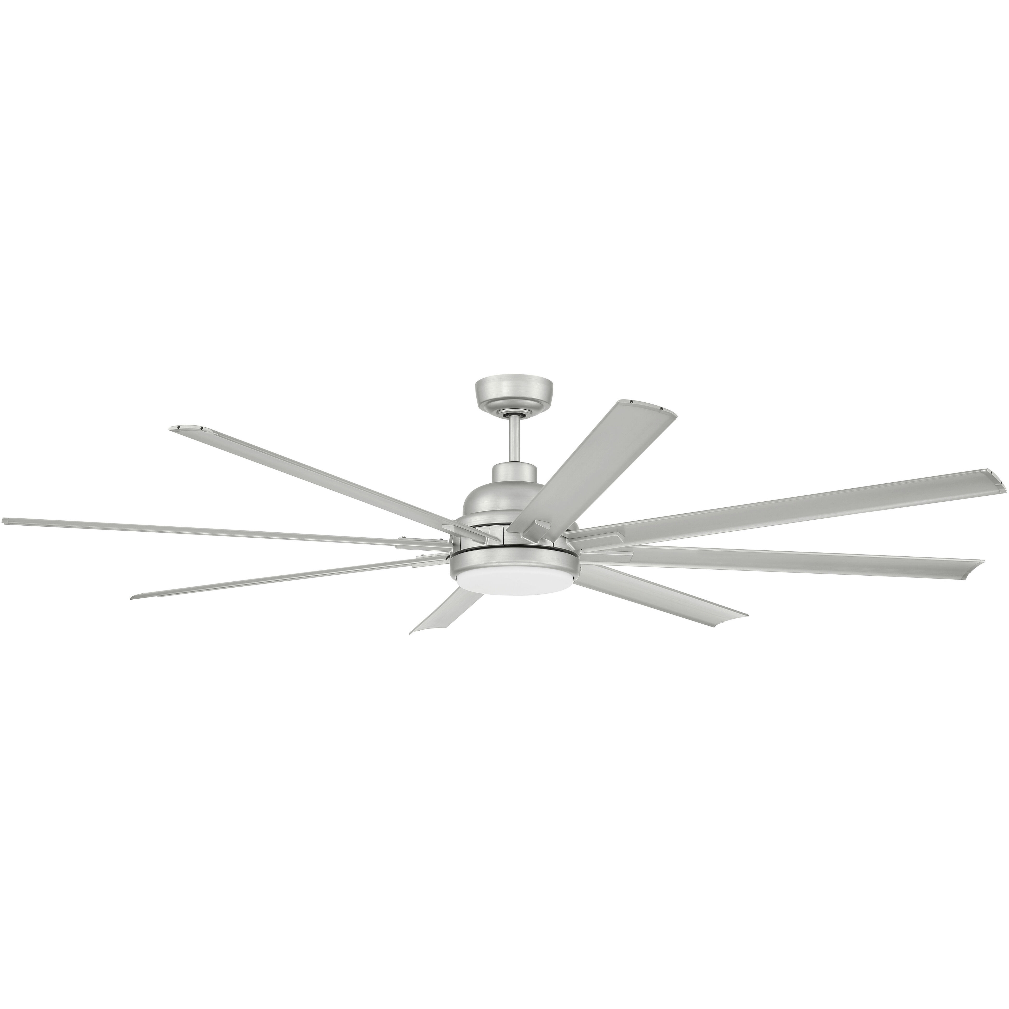 Rush 72 inch Painted Nickel Ceiling Fan (Blades Included) in Polished Nickel