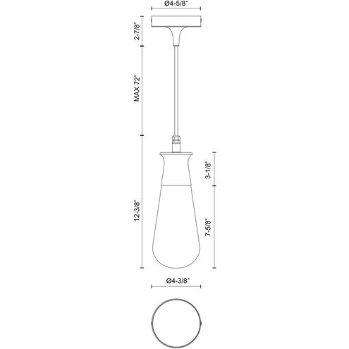 Alora Mood Marcel 1 Light 4.38 inch Textured Black Exterior Pendant