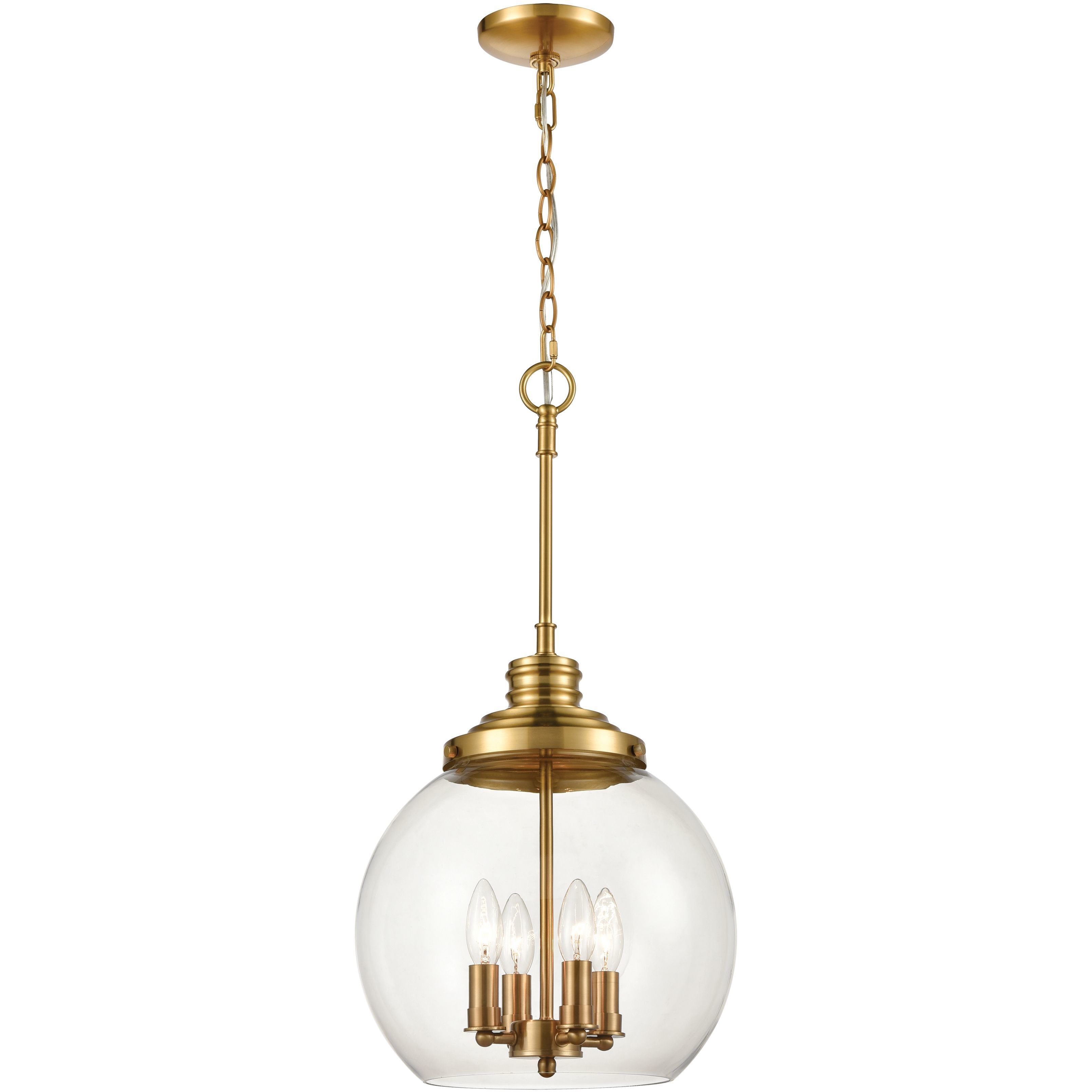 Chandra Pendant Ceiling Light in Burnished Brass