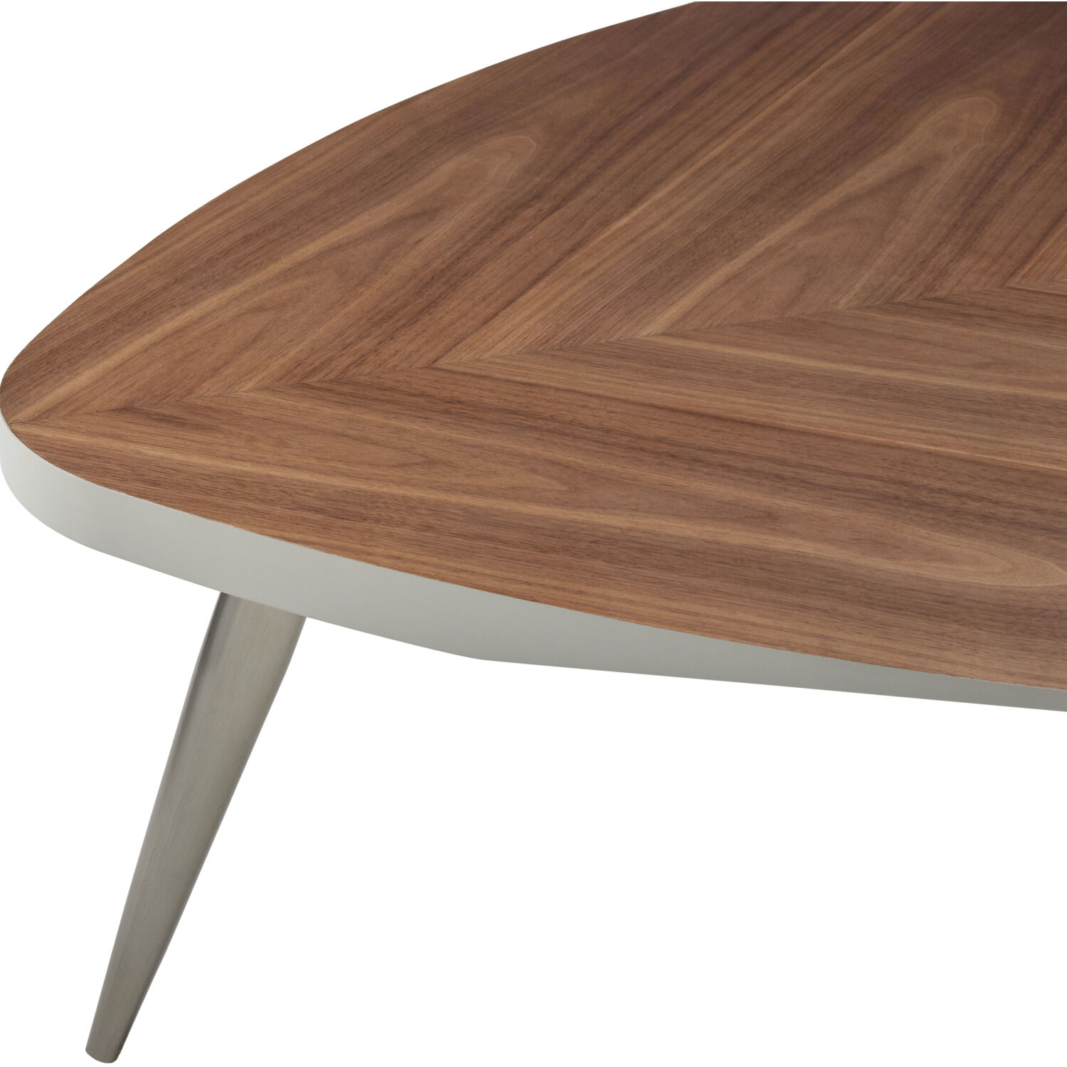 Trinity 44.09 X 43.31 inch Top: Brown; Base: Metallic - Nickel Coffee Table