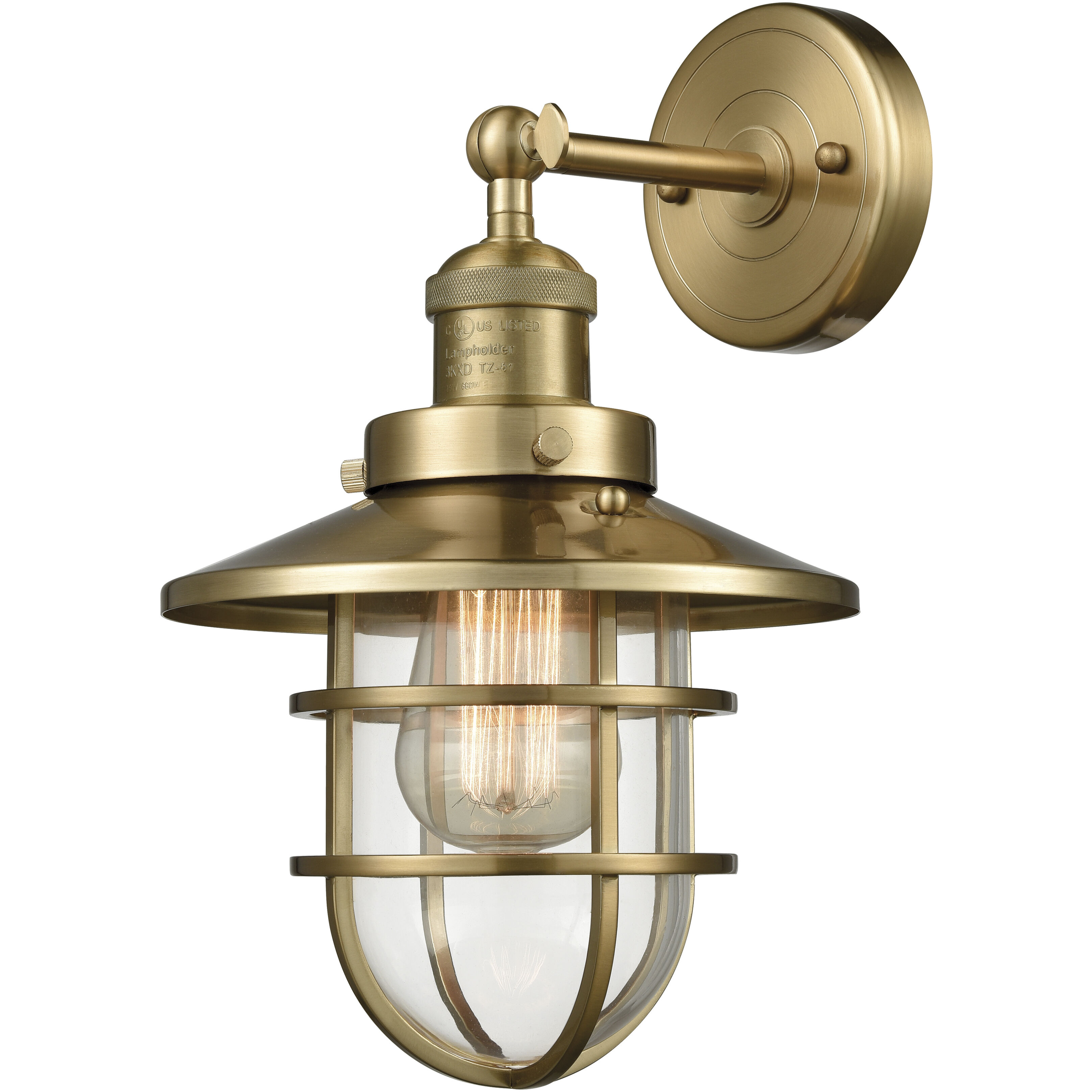 Seaport 1 Light 8 inch Satin Brass Sconce Wall Light