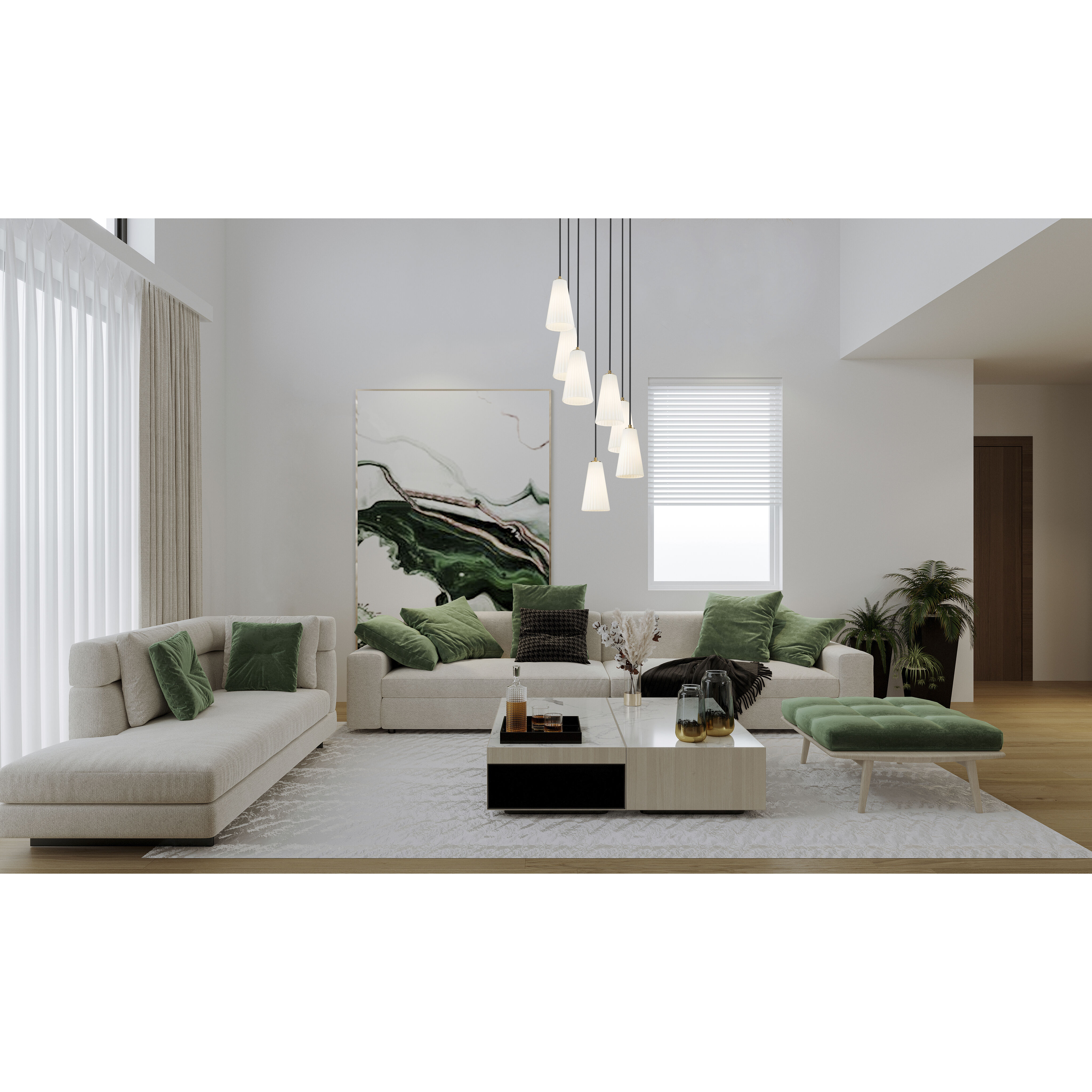 Farrell 7 Light 18 inch Modern Gold Chandelier Ceiling Light