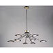 Scan LED 43.25 inch Black and Satin Brass Chandelier Ceiling Light