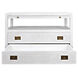 Noir 40 X 30 inch White Wash Side Table, 2 Drawer