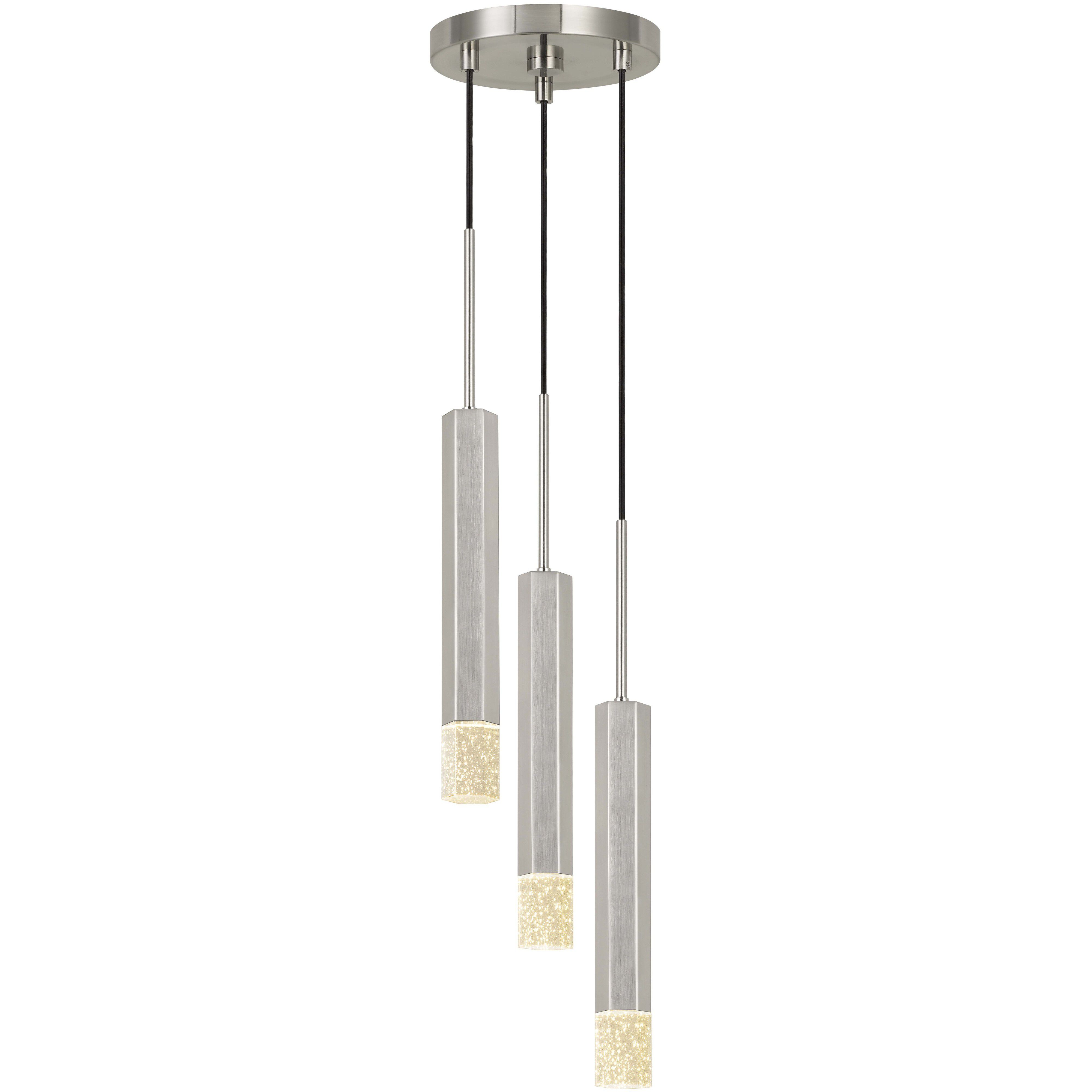 Troy LED 8 inch Brushed Steel Pendant Ceiling Light