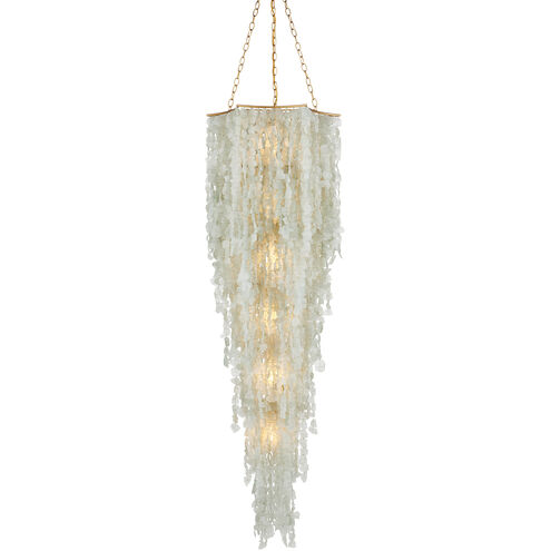 Verre de Mer 6 Light 24 inch Seaglass/Contemporary Gold Chandelier Ceiling Light, Large