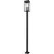 Nova 4 Light 120.75 inch Black Outdoor Post Mounted Fixture in Clear Glass