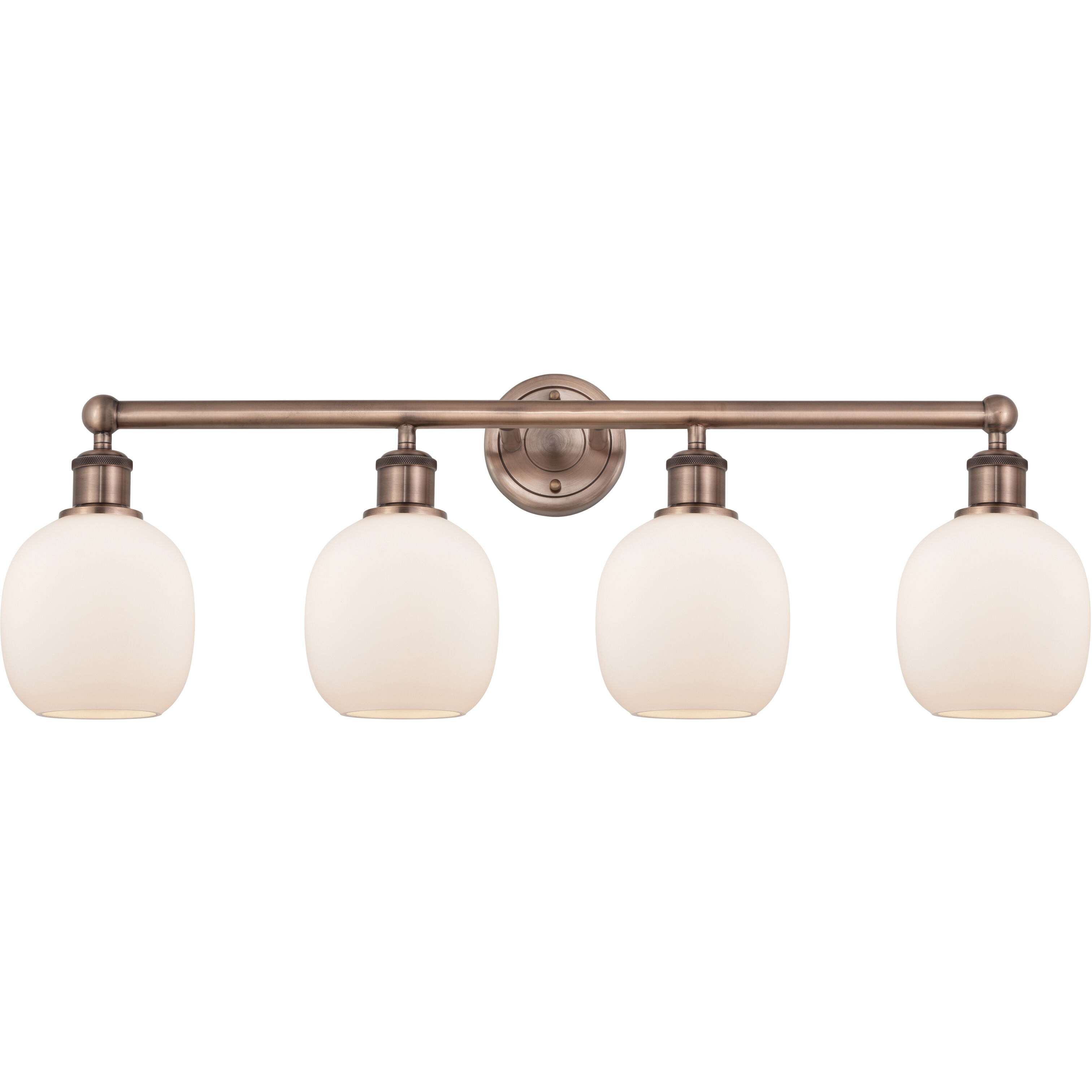 Belfast 4 Light 33 inch Antique Copper Bath Vanity Light Wall Light in Matte White