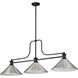 Melange 3 Light 52 inch Matte Black Billiard Light Ceiling Light in Brushed Nickel Steel