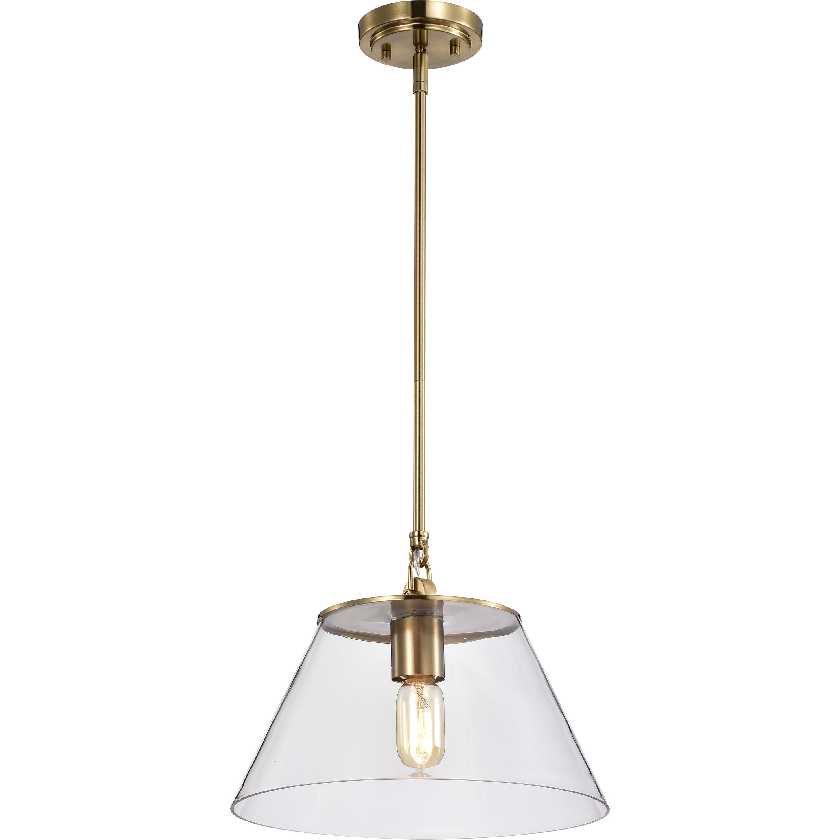 Dover 1 Light 14 inch Vintage Brass Pendant Ceiling Light