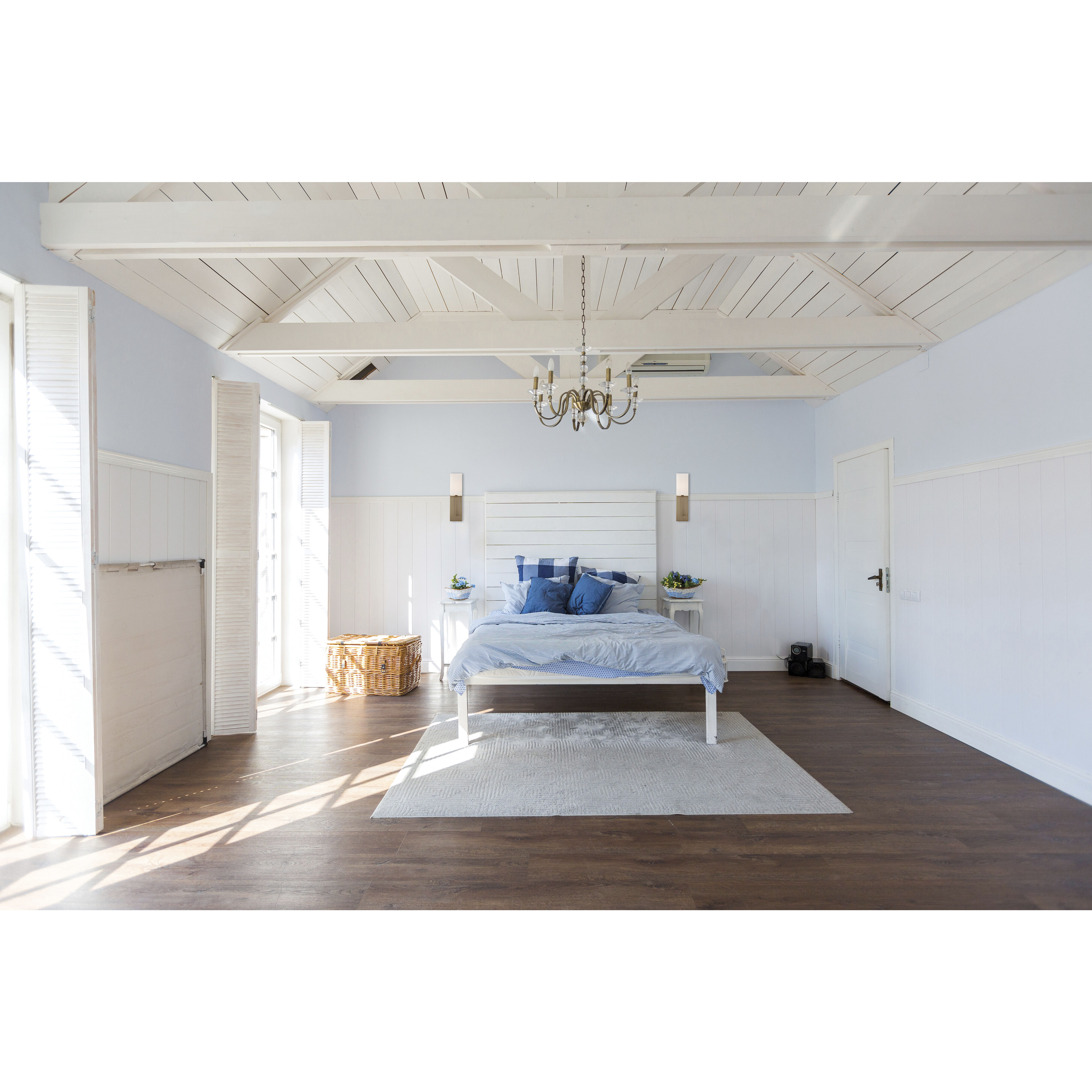 Vesey 1 Light 5 inch Burnished Brass and White Wall Sconce Wall Light