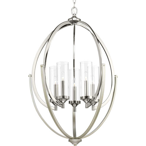 Evoke 5 Light 24.63 inch Polished Nickel Chandelier Ceiling Light, Design Series