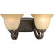 Torino 2 Light 16 inch Forged Bronze Bath Vanity Wall Light