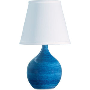 Scatchard 14 inch 75 watt Blue Gloss Table Lamp Portable Light in Brown Gloss