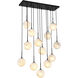 Nightfall 13 Light 34.6 inch Black Linear Pendant Ceiling Light