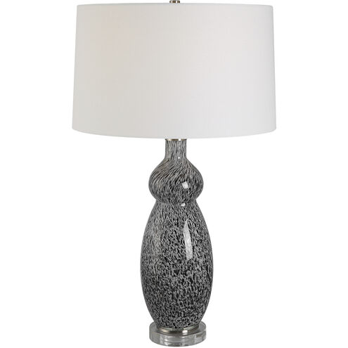 Velino 29 inch 150.00 watt Soft Gray and Mottled Black with Crystal Table Lamp Portable Light