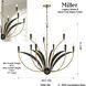 Miller 9 Light 35.5 inch Legacy Brass and Sand Coal Chandelier Ceiling Light