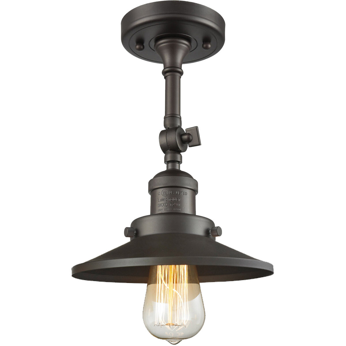 Franklin Restoration Railroad 1 Light 8 inch Oil Rubbed Bronze Semi-Flush Mount Ceiling Light, Franklin Restoration