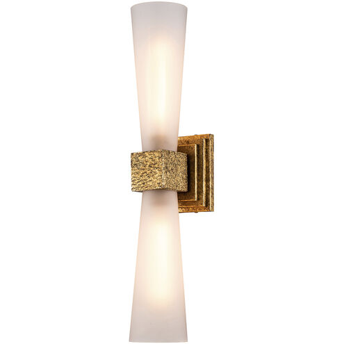 Kristy 2 Light 6 inch Gold Leaf Bath Bar Wall Light