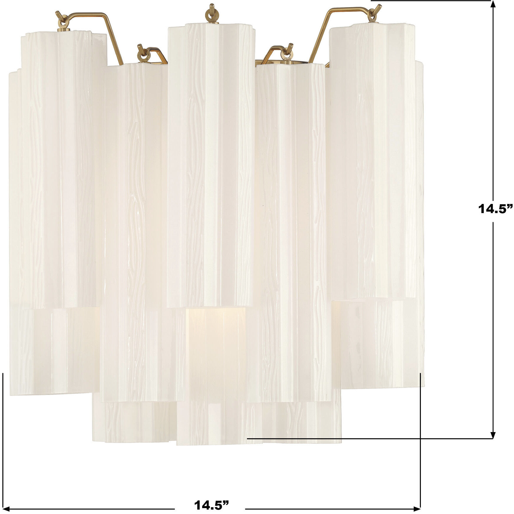 Addis Wall Sconce Wall Light in Tronchi Glass White