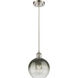 Ballston Brookhaven Globe 1 Light 7.88 inch Brushed Satin Nickel Mini Pendant Ceiling Light in Slate Glass