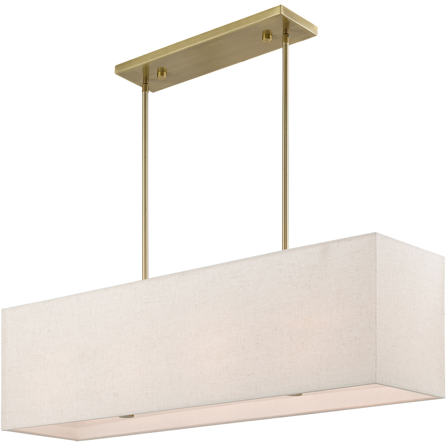 Summit 4 Light 36 inch Antique Brass Linear Chandelier Ceiling Light