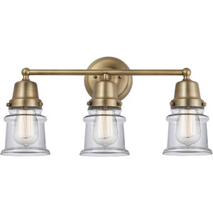 Aditi Canton 3 Light 21 inch Brushed Brass Bath Vanity Light Wall Light in Clear Glass