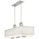 Arabesque 9 Light 40 inch Brushed Nickel Linear Chandelier Ceiling Light